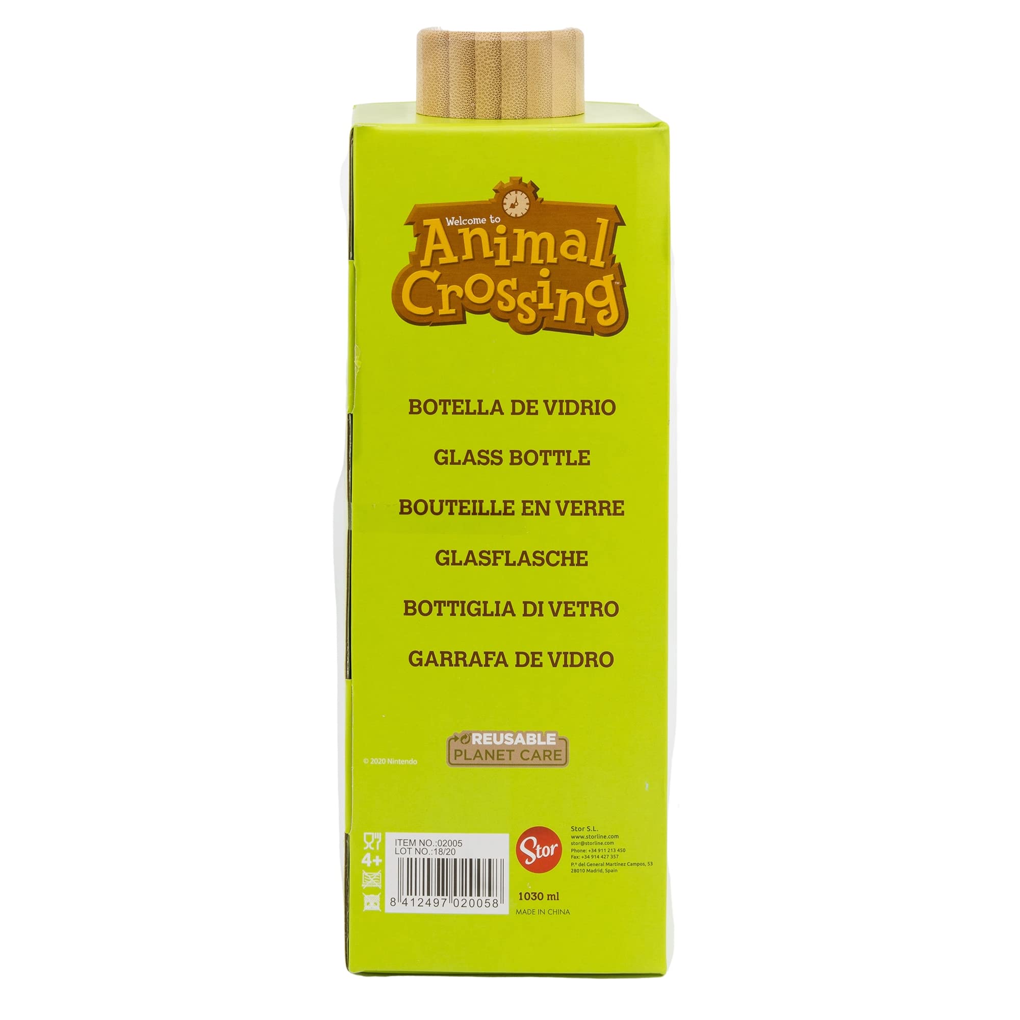 Stor8412497020058vidrio Botella, 1030 Ml Capacidad, Animales Cruce Stor8412497020058vidrio Botella, 1030 Ml Capacidad, Animales Cruce